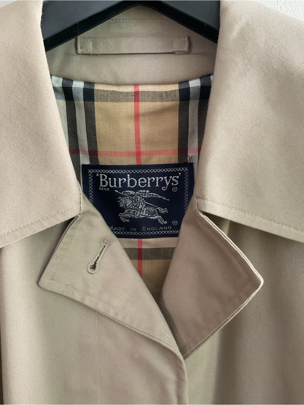 Vintage Burberrys London Nova Check Lined Belted Car Coat UK 12 - Picture 3 of 11